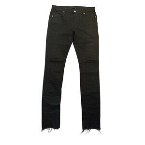RtA Clayton Raw Hemmed Skinny Jeans in Black